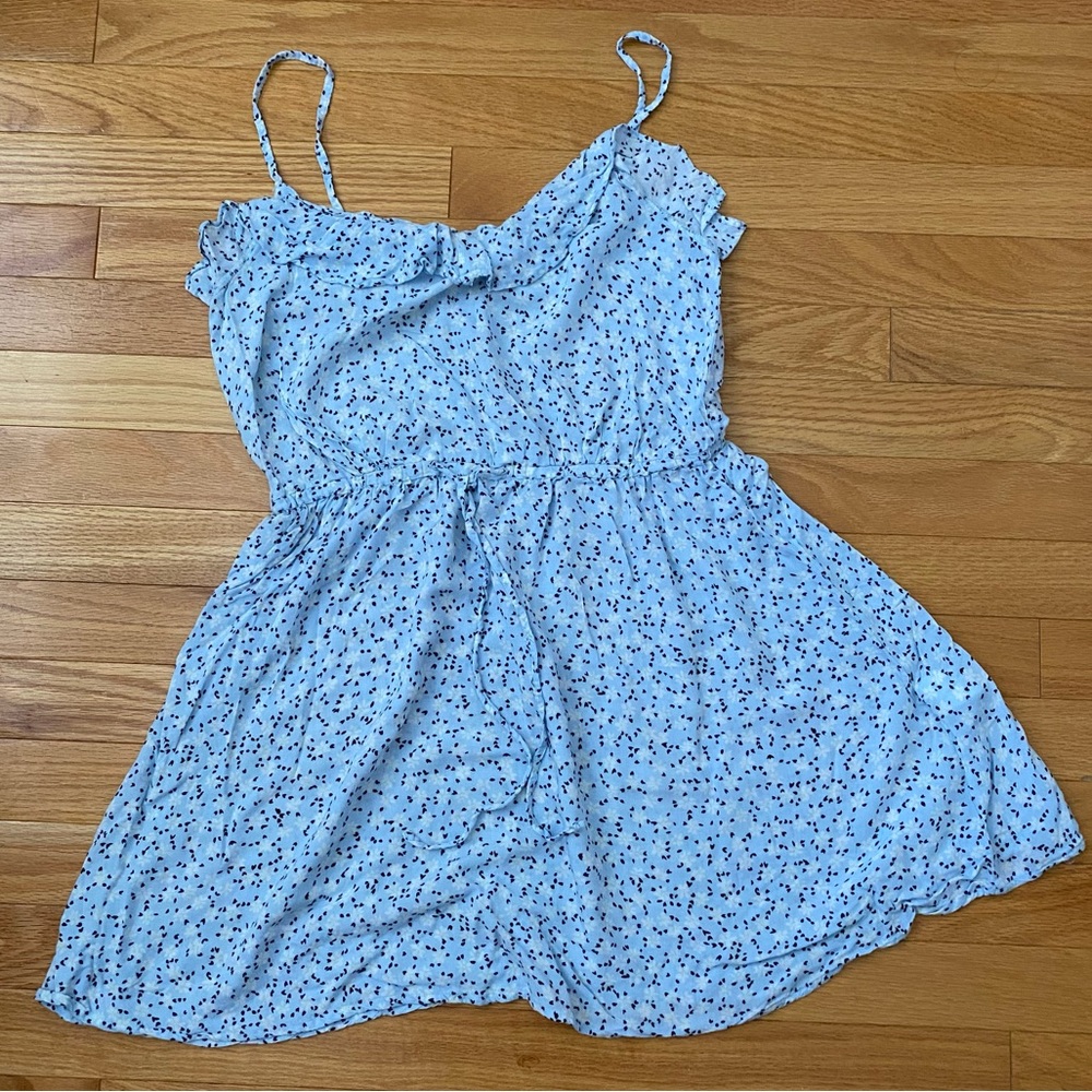 H&M drawstring blue floral sundress